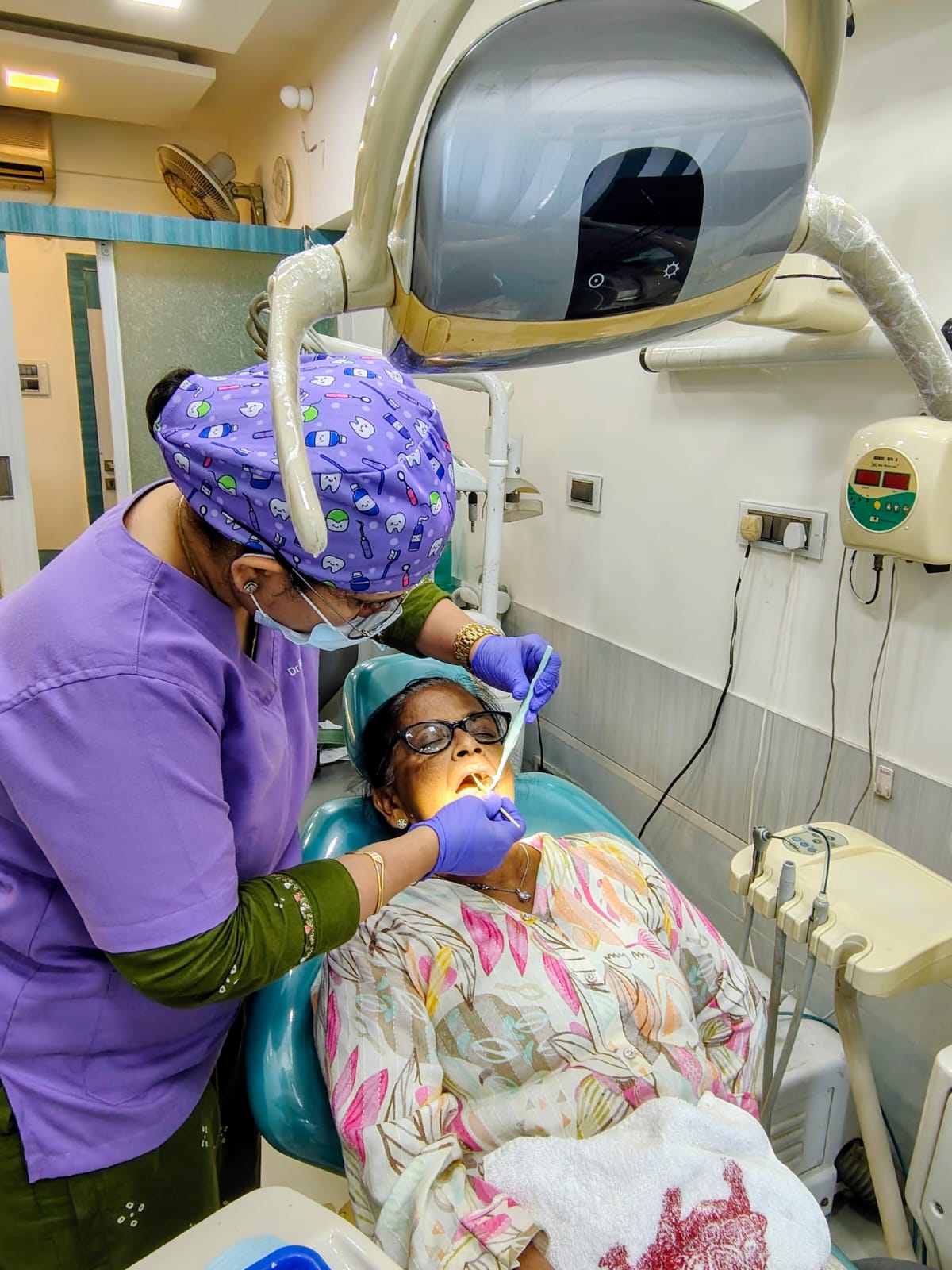 Dental check-up in progress at Rachana's Dental Clinic